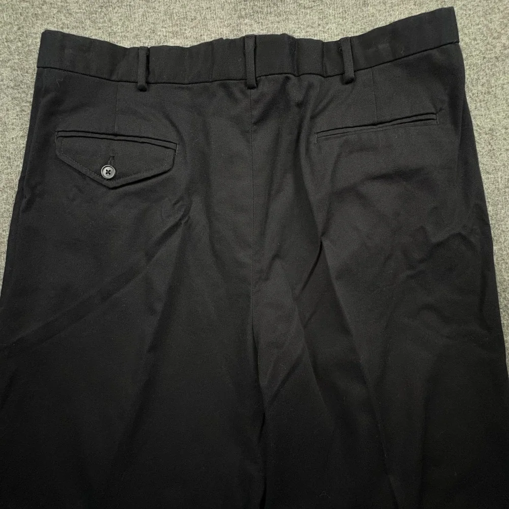 (2) Lands' End Mens 36-R Black Pleated Cuffed Dress Pants Wardrobe Staple *READ*